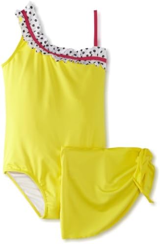 Sweet Lola Big Girls'  Polka Dot Swimsuit, Yellow, 12