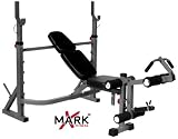 XMark Fitness Olympic Weight Bench with Leg Extension and Preacher Curl