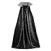 52" Silver Sequin Black Cape ~ Halloween Costume A
