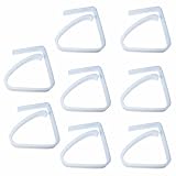 Pack of 8 Table Cloth Clamps, Clips. One Size Fits Most, Set of 8 White Indoor Outdoor Table Cloth Clamps
