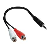 Hama - Adaptateur souple 2 RCA femelles <=> 1 jack m�le st�r�o 3,52mm environ 0,20mpar Hama