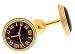 Gold plated cufflinks with an image of a clock/watch face with presentation box. Made in the U.S.A