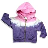 SILVER PONY - Silver Pony - Infant Girls Long Sleeve Tie Dye Hoodie Jacket, Pink, Purple