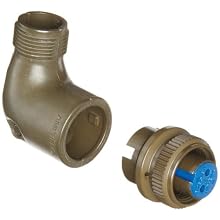 Amphenol Industrial 97-3108B-10SL-4S Circular Connector Socket, Threaded Coupling, Solder Termination, Angle Plug, Split Backshell, 10SL-4 Insert Arrangement, 10SL Shell Size, 2 Contacts