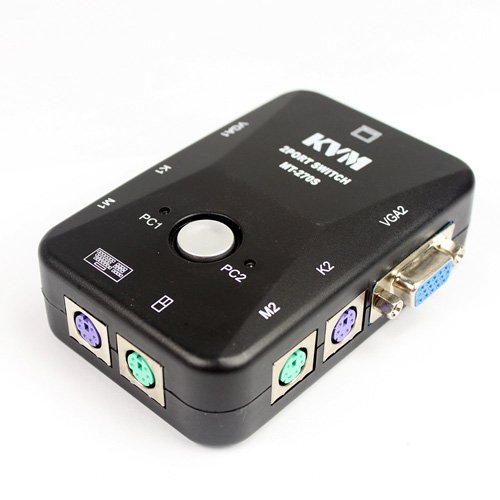 2 Port KVM Keyboard Video VGA/SVGA Mouse Switch Box