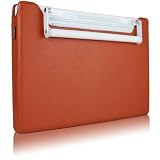 Case-Mate 13 Signature Sleeve MacBook Laptop Cover in Italian Leather over Form-fit Shell, Baha Orange (04525)