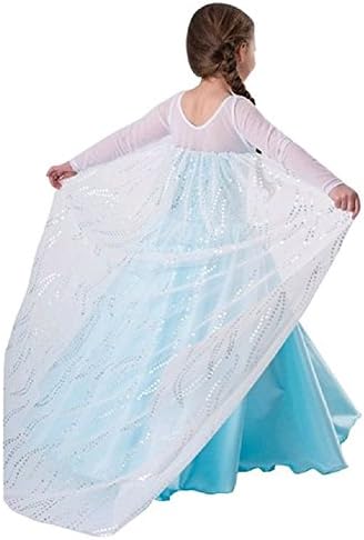 Girls' Snow Princess Elsa Fancy Dress Costume Ice Blue (150, Blue)