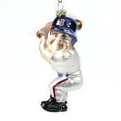 Boston Red Sox MLB Blown Glass Batter Ornament (4" Caucasian)