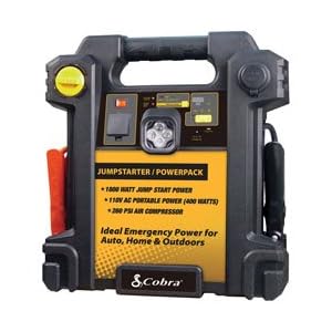  Cobra CJIC 350 500 Amp Portable Jump-Start/Air Compressor with A/C and D/C Power Outlets 