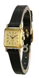HAMILTON Women's Swiss Quartz 14 Karat Gold Watch with Leather Strap. Model: HAM-824016
