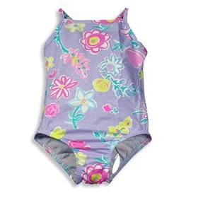 Girlfriends by Anita G. - Girls One Piece Swimsuit, Lavender, Multi