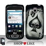 Rubberized Black Spade Skull Snap on Design Case Hard Case Skin Cover Facep ....