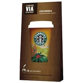 Starbucks Via Ready Brew Coffee, Colombia, 8-Count:  Grocery &amp; Gourmet Food