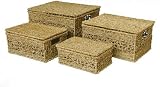 Kitchen & Housewares : BRAND NEW SET OF 4 SEAGRASS STORAGE BASKET BOX WITH LID