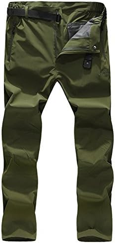 FanMagic Men's Water Resistant Stretch Soft Shell Climbing Scratch Resistant Pants Army Green L