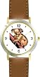 Koala on Branch - Koala Bear Animal - WATCHBUDDY&reg; DELUXE TWO-TONE THEME WATCH - Arabic Numbers - Brown Leather Strap-Children's Size-Small ( Boy's Size & Girl's Size )