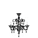 Treviso Contemporary Black 5 Light Murano Glass Chandelier