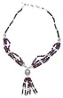 Y Drop Necklace Silver Garnet Gemstone Jewelry 18 inches