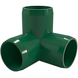 FORMUFIT F0013WE-GR-4 3-Way Elbow PVC Fitting, Furniture Grade, 1" Size, Green (Pack of 4)