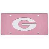 Georgia Bulldogs Pink Mirror Team Logo License Plate