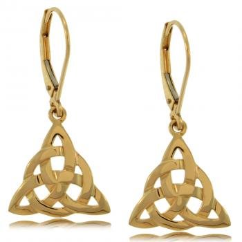14K Yellow Gold Life’s Endless Circle Celtic Earrings