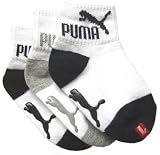 Puma Baby Boy White Gripper Socks- 3 Pack(Infant to Baby)