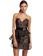 ABS Allen Schwartz Women's Strapless Lace Peplum Dress ABS Allen Schwartz Women's Strapless Lace Peplum Dress