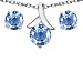 Original Star K(tm) Simulated Aquamarine Round 7mm Pendant Box Set with Free matching earrings in .925 Sterling Silver