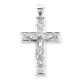 14k Two-tone Diamond-cut Crucifix Pendant