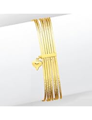 14k Gold D/C Slip On 7 Bangles