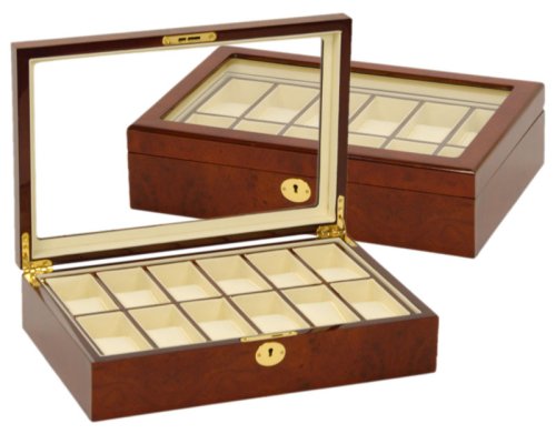 41SdEM688bL Mahogany Color Wooden 12 Watch Box Improved Larger