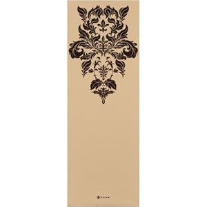 Gaiam Printed Yoga Mat and Mat Bag Set (Damask Print) Black & Tan (3mm thick)