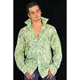 Sage: Men's Long Sleeve Green Fitted Clubbing Shirt, 100% Cotton, w/ Details