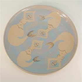 Mermaid platter, porcelain mermaid collectors plate by Hawkdancing Studio