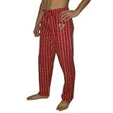 Mens NFL Atlanta Falcons Plaid Cotton Thermal Sleepwear / Pajama Pants - Red & White (Size: L)