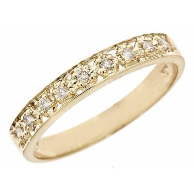 0.11ct Diamond Wedding Anniversary Band Ring 10K Yellow Gold (0.11cttw, VS Clarity, H Color)