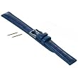 Waterproof Crocodile Grain Leather Blue Watch Band 24mm