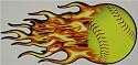 Fastpitch Softball Fireball Full Color 12" Vinyl Decal