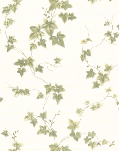 Brewster 255-61083 Parkview Designs Portfolio II Ivy On White Brick Wallpaper, 20.5-Inch by 396-Inch, Cream