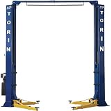 Torin Big Red Asymmetrical Two-Post Lift - 10,000-lb. Capacity, 73in. Max. Rise, Model# NQJY245DA