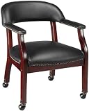 Captain' s Guest Arm Chair, CASTERS, BLACK