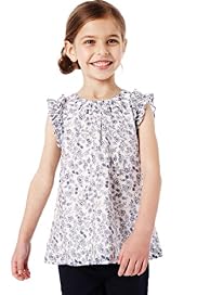 Autograph Cotton Rich Ditsy Floral Print Camisole Top with Silk