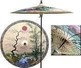Asian Spring 7 Foot Patio Umbrella With Base - Sand