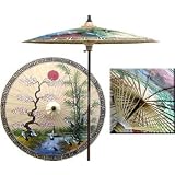 Asian Spring 7 Foot Patio Umbrella With Base - Sand by Oriental Decor
