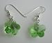 Flower Crystals Sterling Silver Earrings Genuine Swarovski Peridot 10mm Crystals Flower Earrings (BRAND NEW) Image