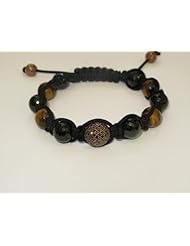 14kt Solid Gold 2.17ct Diamond Macrame Beaded Bracelet Handmade Jewelry