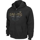 NFL Men's New Orleans Saints Touchback IV Long Sleeve Fullzip Hooded Fleece (Black, Large)