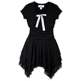 Amy Byer Girls 2-6x Ribbon Detail Handkerchief Dress With Bolero