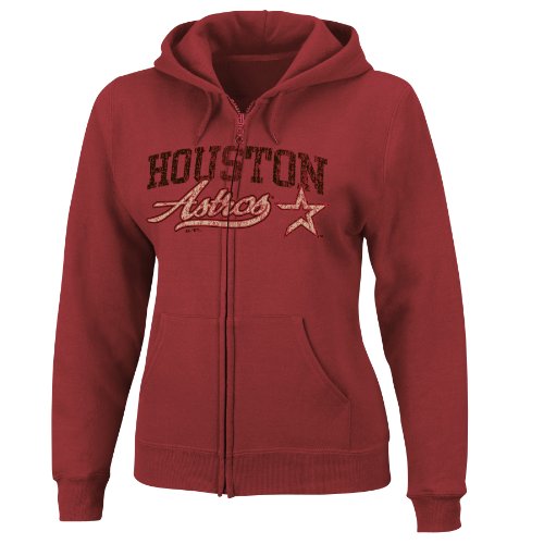 MLB Women's Houston Astros The Beauty Long Sleeve Full Zip Fleece Hoodie