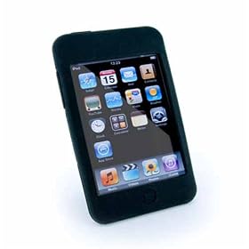 Tuff-Luv Slim&Lite Silicone skin case cover & topcoat screen protection pack for (Apple ipod Touch 2nd/3rd Gen 2G/3G)  - (Black)